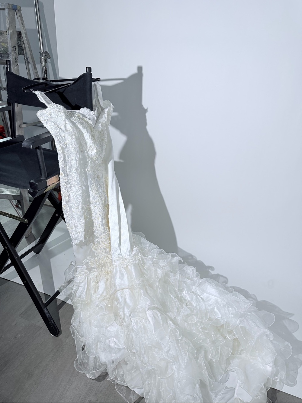 Ivory White embroidered tulle Wedding Dress Rework material dress tulle fabric